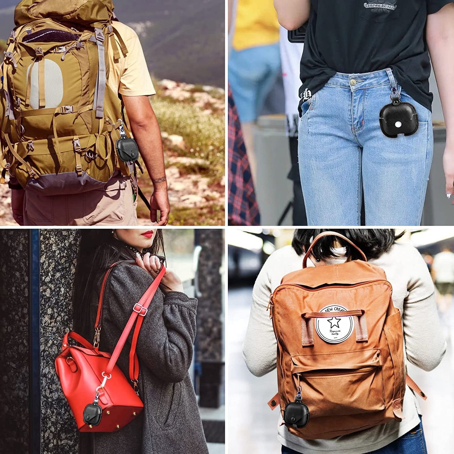 AirPod Pro/Pro 2 Case Leather Style Shockproof with Loss Prevention Clip for Apple Air-Pods Pro Wireless Charging Case For Airpods (Random Colour)