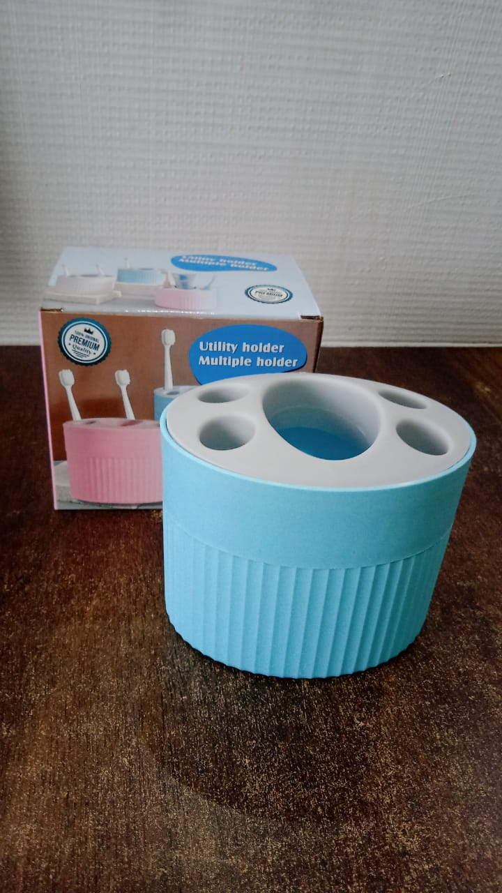 Multipurpose Bathroom Toothbrush and Utility Holder Stand with Multiple Slots (1 Pc)