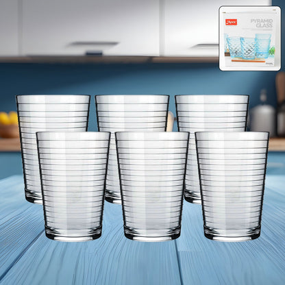 Apex Pyramid Ringo Plastic Glass – 300ml Approx | Durable, Crystal-Clear Tumbler