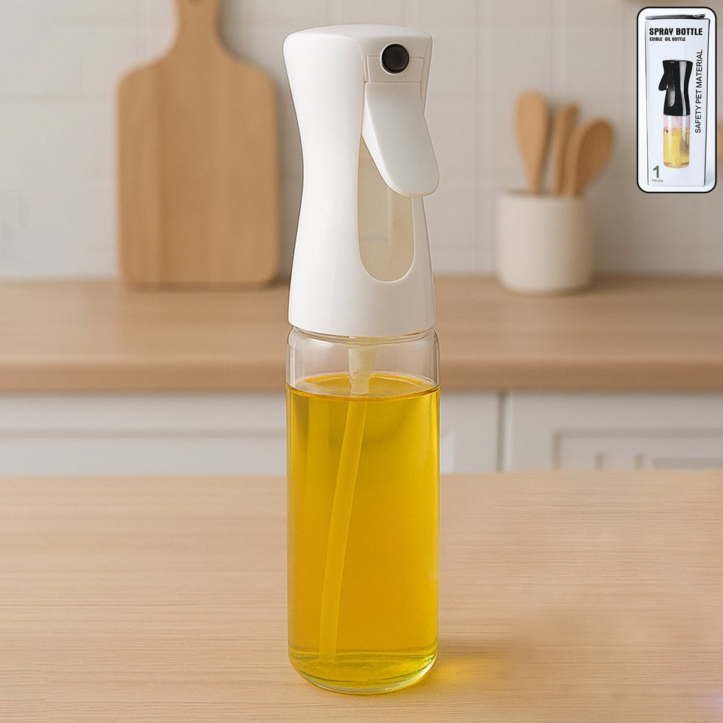 Glass Oil Spray Bottle - Versatile Kitchen Gadgets (250 ML Approx / With White Box)
