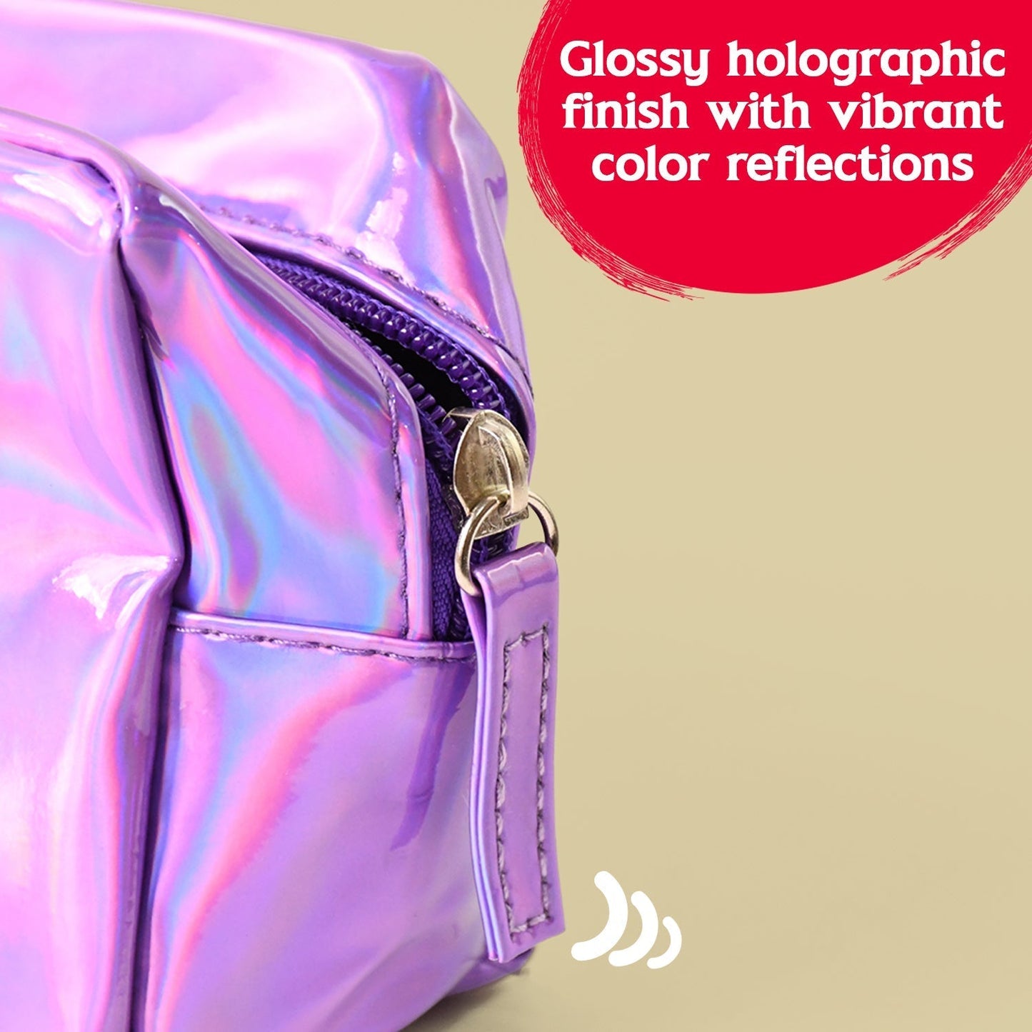 Holographic Shiny Waterproof Travel Cosmetic Pouch (1 Pc)