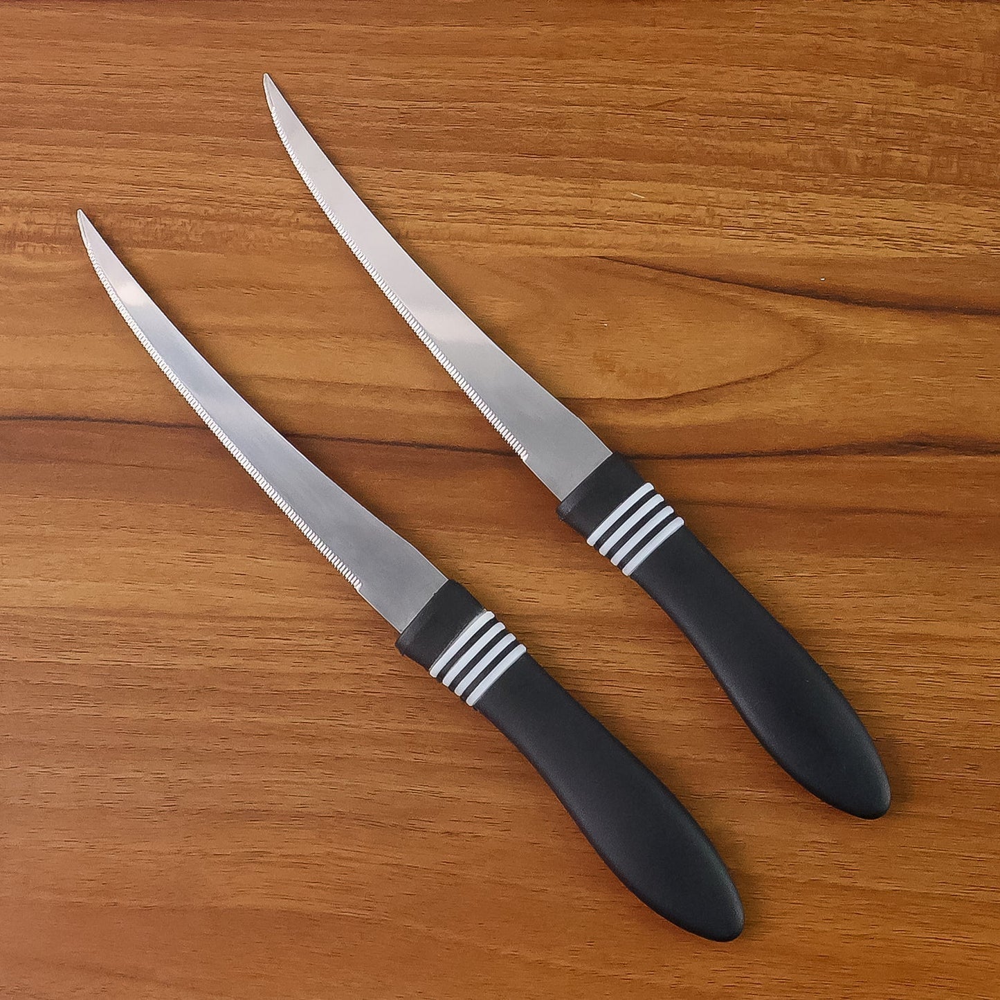 Premium Curved Serrated Stainless Steel Kitchen Knife Set (Mix Color & 2 Pc)