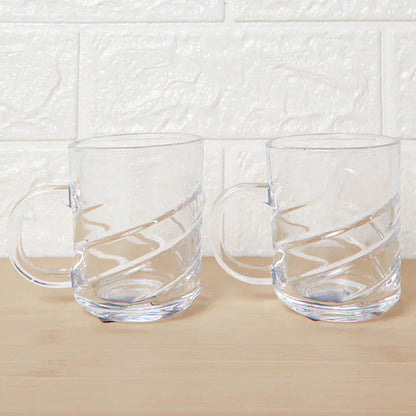 Glass Coffe & Tea Cup / Mug Enjoy Your Drink in Style, Water glass (6 pcs Set / 220 ML)
