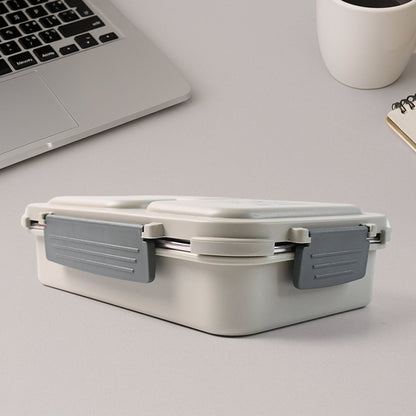 3-Compartment Stainless Steel Lunch Box (1 Pc)