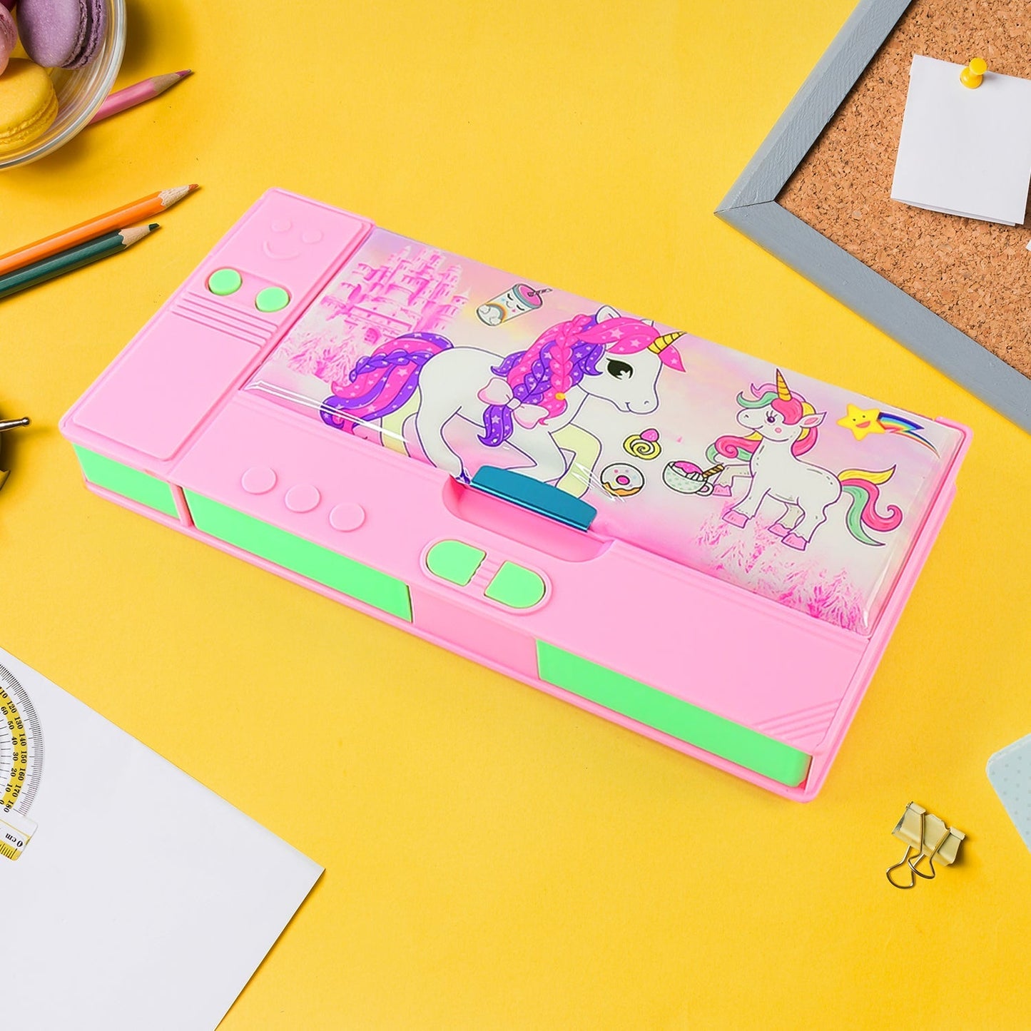 Multi Purpose Gadget Jumbo Pencil Box Compass  Jumbo 2 Side Slot Geometry Box Compass Use School , Traveling & Studio