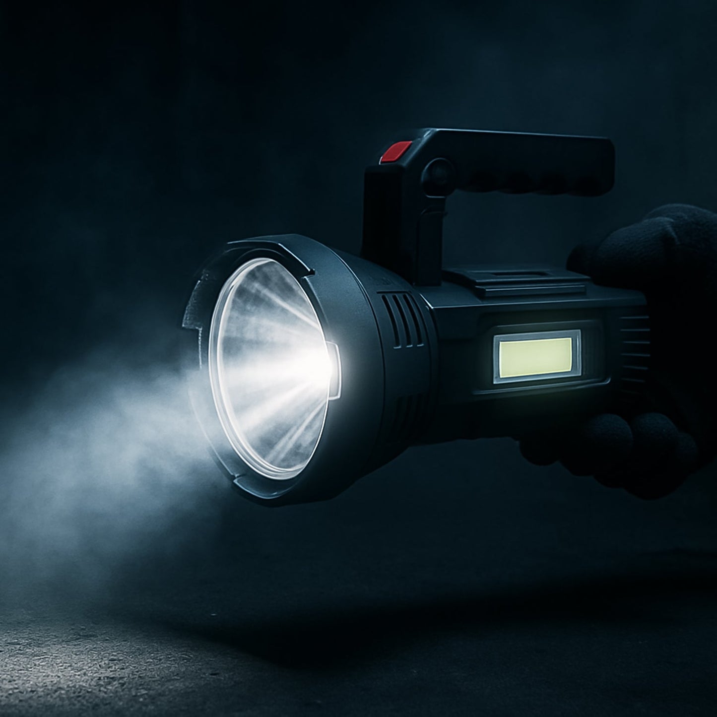 Heavy-Duty Rechargeable USB LED Hand Torch with COB Side Light (1 Pc)