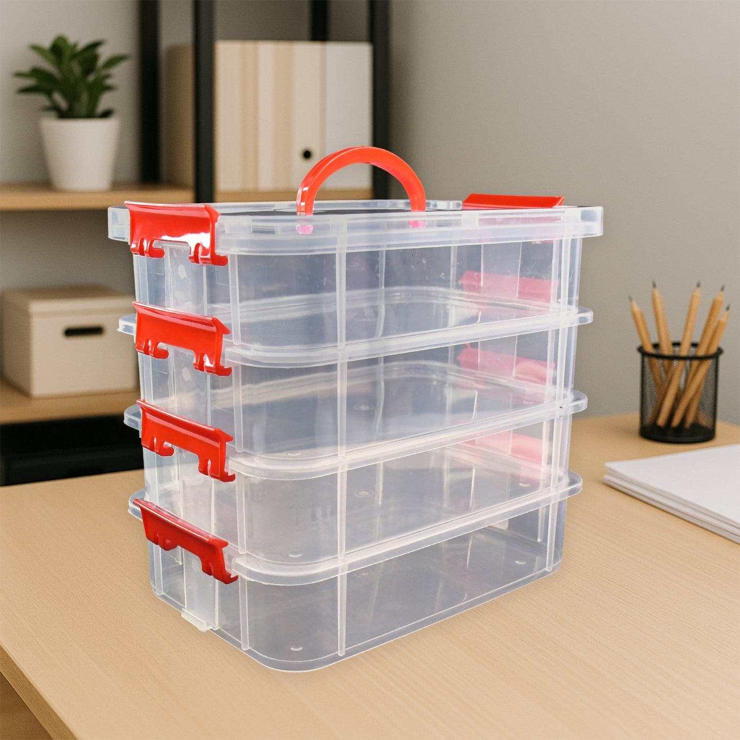 4-Layer Transparent Multipurpose Plastic Storage Box