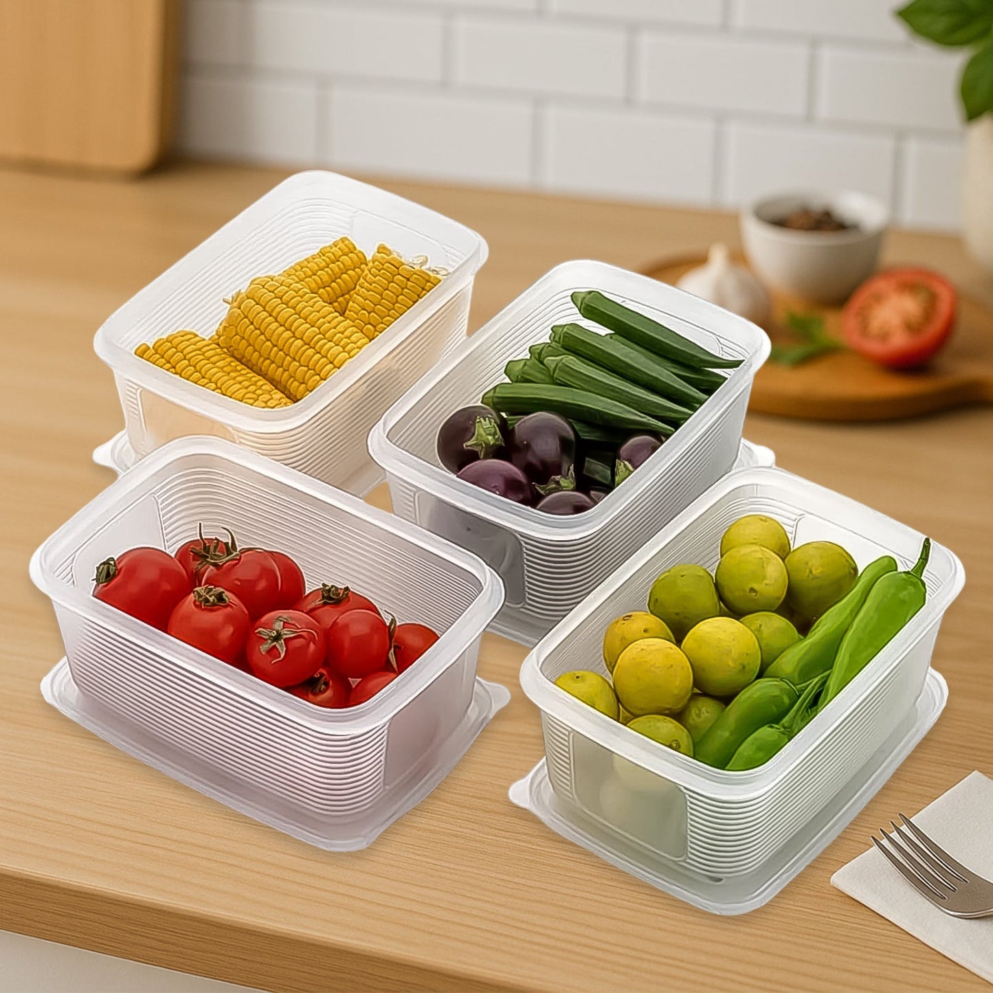 6 Pcs Multipurpose Plastic Food Storage Container Set