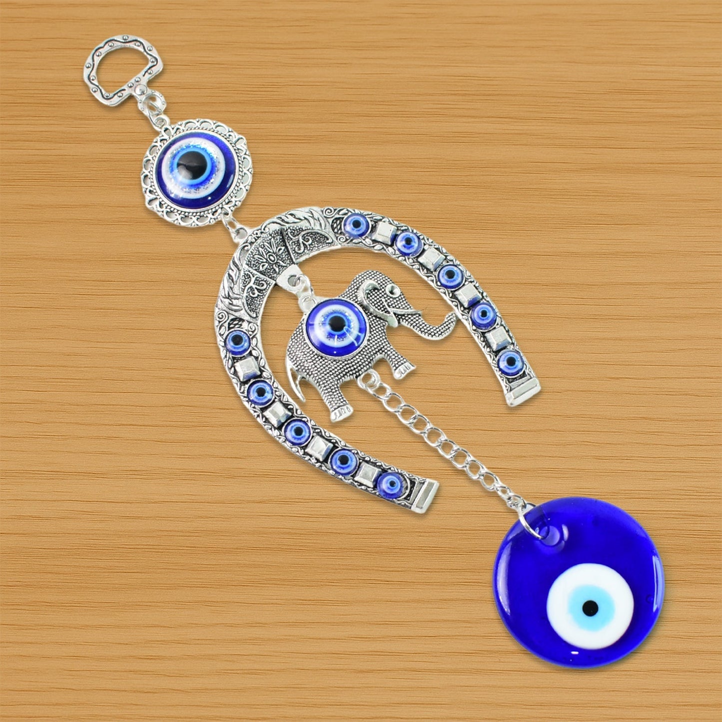 Handcrafted Evil Eye Wall Hanging with Beads & Tinkling Chime