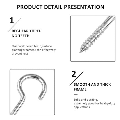 Eye Hooks Screw in Heavy Duty, Stainless Steel Eye Bolts Screw (7 Pc Set)