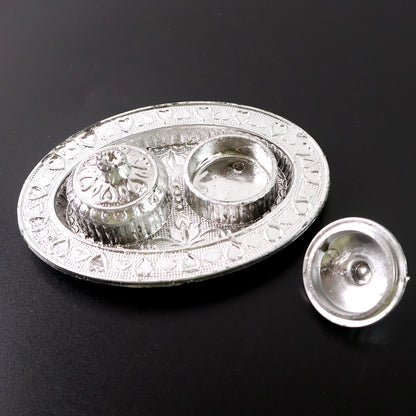 Oval Shape Special Puja Thali (1 Pc / Mix Design)