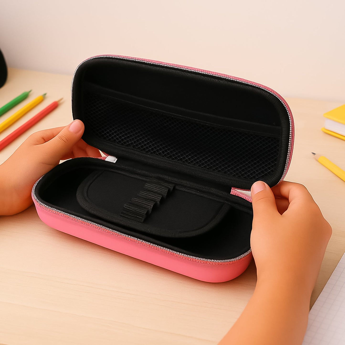 Kids Cartoon Printed Pencil Case (1 Pc)