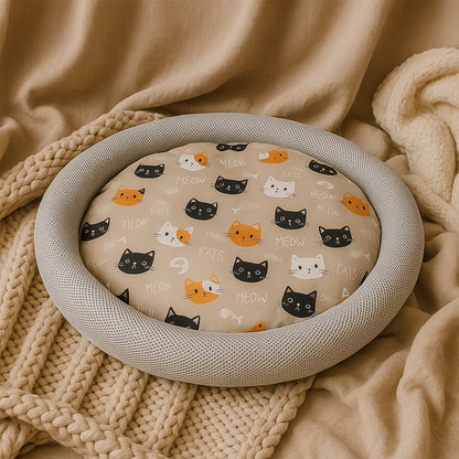 Meow Print Bed
