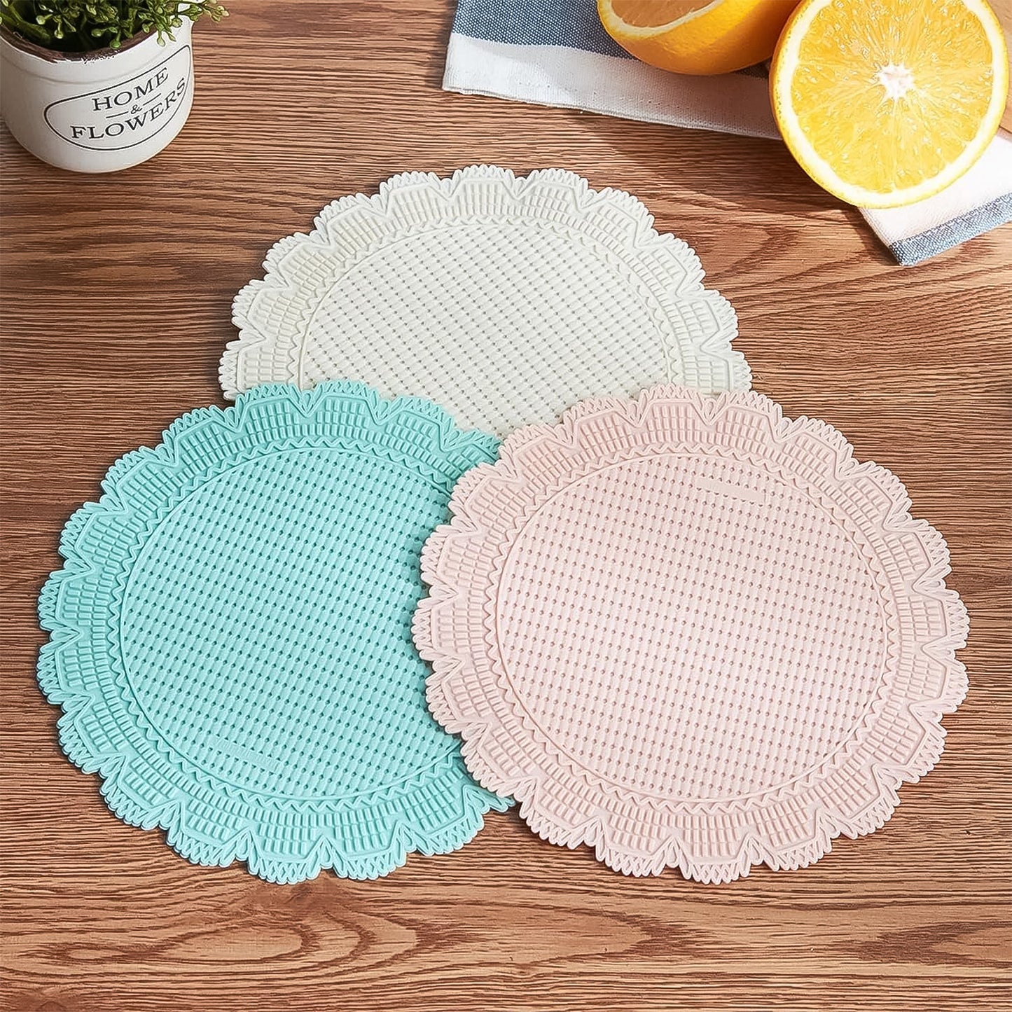 Silicone Round Heat Resistant Mat (2 Pc Set)