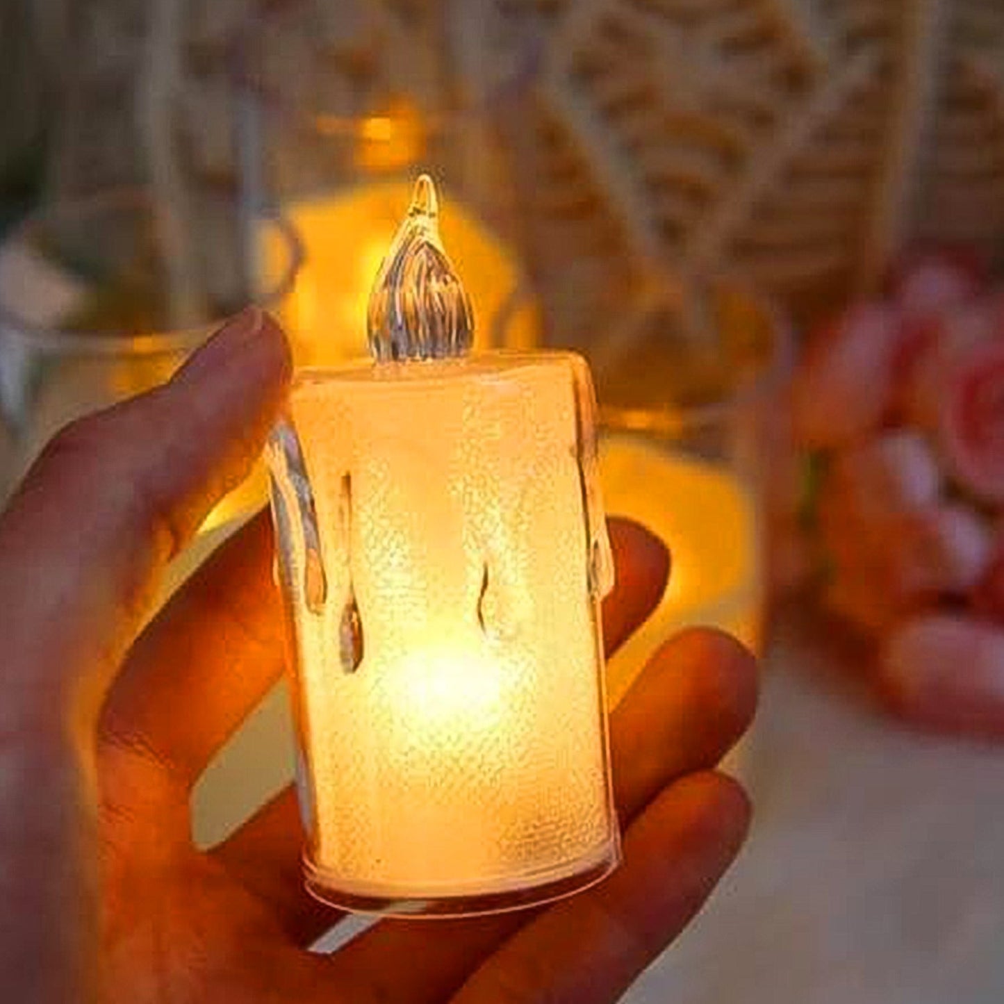 Simple Candles for Home Decoration, Crystal Candle Lights, Diwali