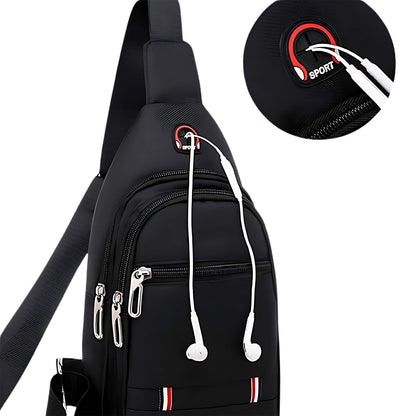 Multipurpose Crossbody Chest Bag for with USB Charging Port