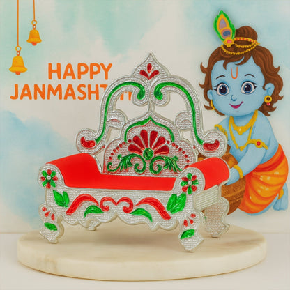 Plastic Decorative Small Singhasan for Laddu Gopal, Krishna Ji or Ganesha Idol (1 Pc)