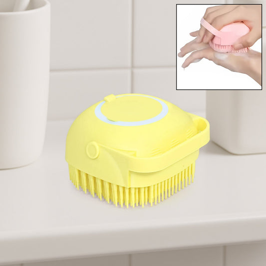 SILICONE MASSAGE BATH BODY BRUSH WITH SHAMPOO DISPENSER, SCRUBBER
