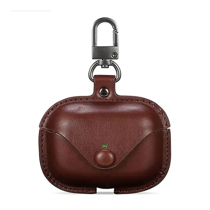 AirPod Pro/Pro 2 Case Leather Style Shockproof with Loss Prevention Clip for Apple Air-Pods Pro Wireless Charging Case For Airpods (Random Colour)