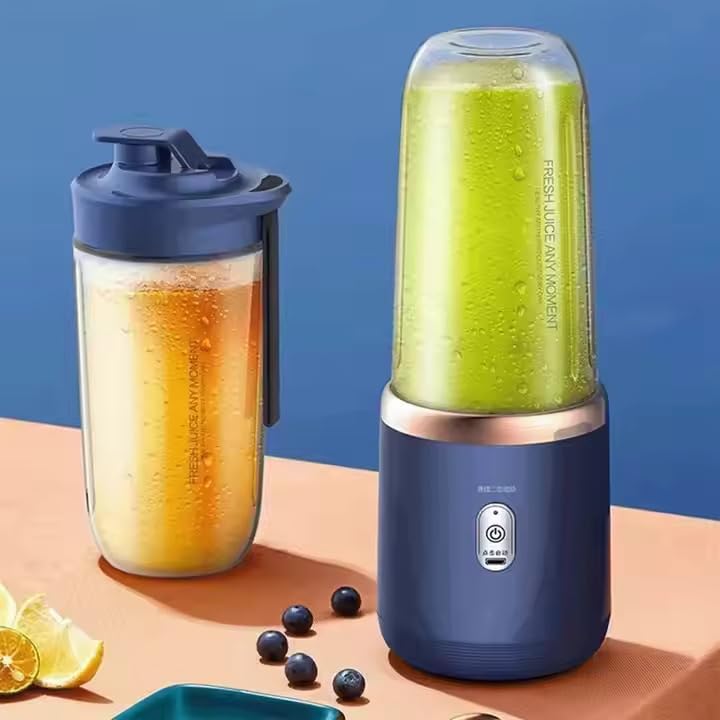 Portable Blender for Smoothies & Juices | 400ML Compact Jar for Soft Fruits | 40W Motor Crushes Ice | Auto-Stop After 40s | 1500mAh Rechargeable Juicer with Built-in Jar ( Multicolour )