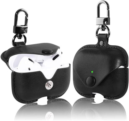 AirPod Pro/Pro 2 Case Leather Style Shockproof with Loss Prevention Clip for Apple Air-Pods Pro Wireless Charging Case For Airpods (Random Colour)