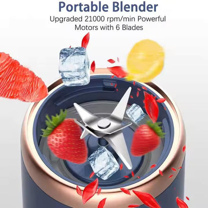Portable Blender for Smoothies & Juices | 400ML Compact Jar for Soft Fruits | 40W Motor Crushes Ice | Auto-Stop After 40s | 1500mAh Rechargeable Juicer with Built-in Jar ( Multicolour )