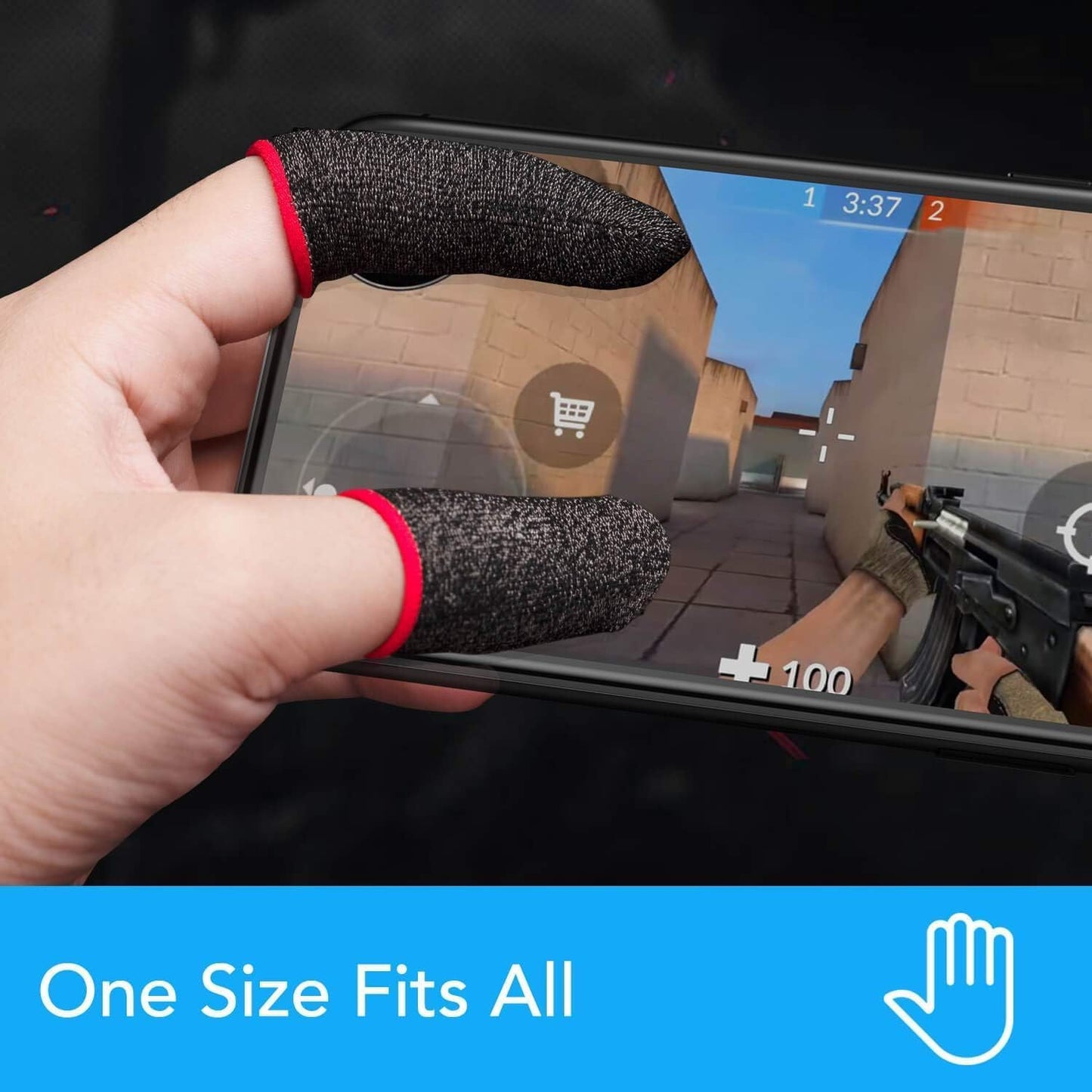 Pubg Anti-Slip Thumb Sleeve, Slip-Proof Sweat-Proof Professional Touch Screen Thumbs Finger Sleeve for Pubg Mobile Phone Game Gaming Gloves ( Multi Colour ) ( 6 Pair - 12 Pcs)