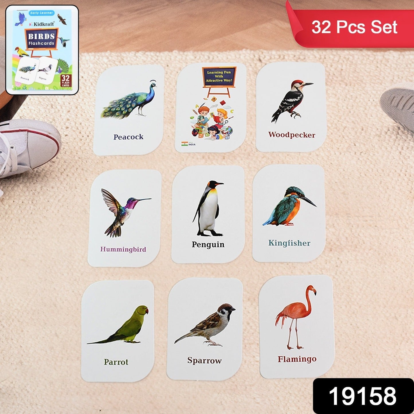 KidKraft Early Learner Educational Flashcards – 32 Birds