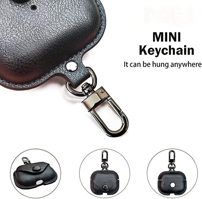 AirPod Pro/Pro 2 Case Leather Style Shockproof with Loss Prevention Clip for Apple Air-Pods Pro Wireless Charging Case For Airpods (Random Colour)