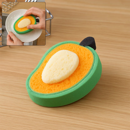 Multipurpose Mango Dish Sponge: Cleans Kitchen & Bath (Soft & Durable, 1 Pc)