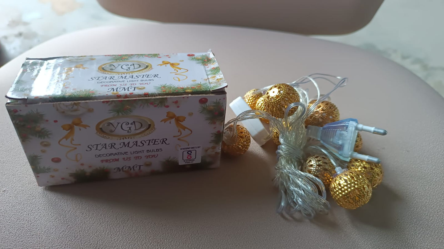 Decorative Metal Ball LED String Light (3 Meter )