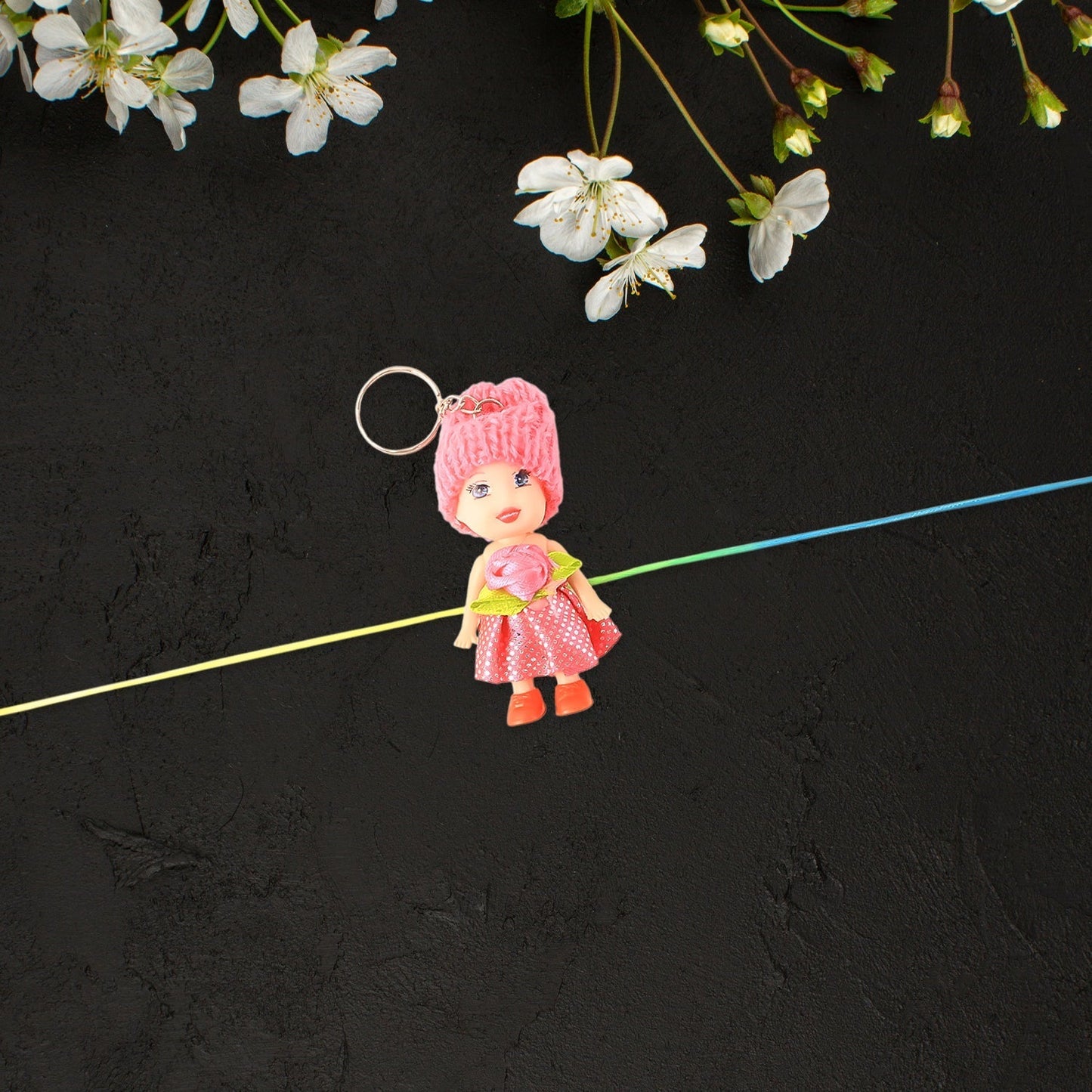 2-in-1 Kids Doll Rakhi cum Keychain – Stylish Soft Toy Rakhi for Raksha Bandhan & Daily Use as Bag or Key Ring (Mix Design)