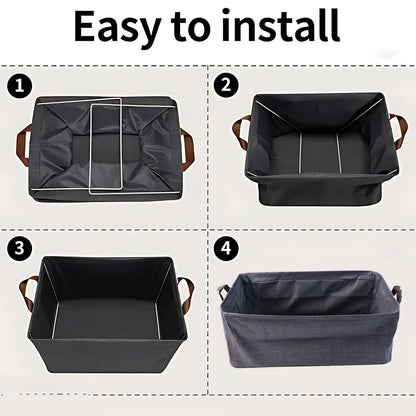 Foldable Cloth Storage Organizer Bag With Handles (Approx 46x27Cm\1Pc)