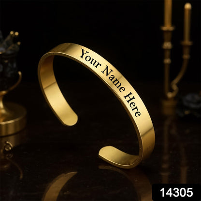 Customized / Personalized Stylish Kada Bracelets (1 Pc / Golden)