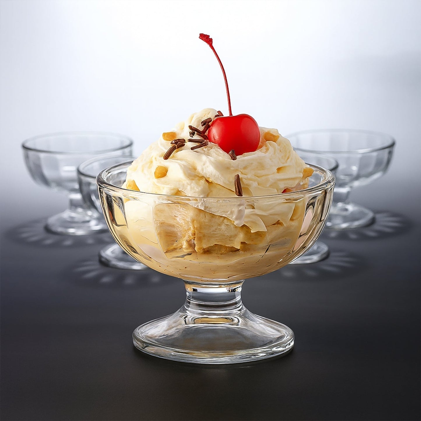 Premium Glass Ice Cream Dessert Bowl 6 Pc Set