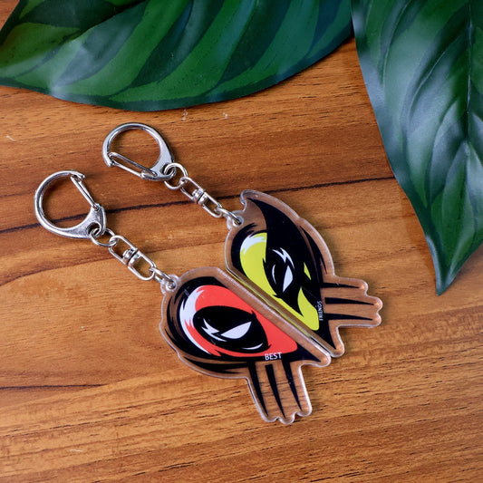 2-in-1 Best Friends Matching Acrylic Breakable Keychain