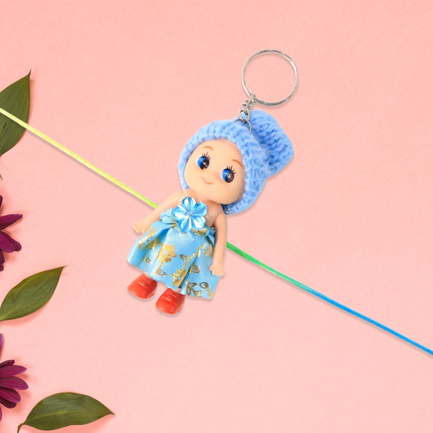 2-in-1 Kids Doll Rakhi cum Keychain – Stylish Soft Toy Rakhi for Raksha Bandhan & Daily Use as Bag or Key Ring (Mix Design)
